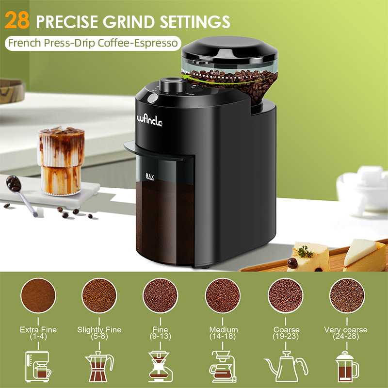 Wancle Electric Burr Coffee Gr - Coffee Grinder Burr Flat のレビューと価格