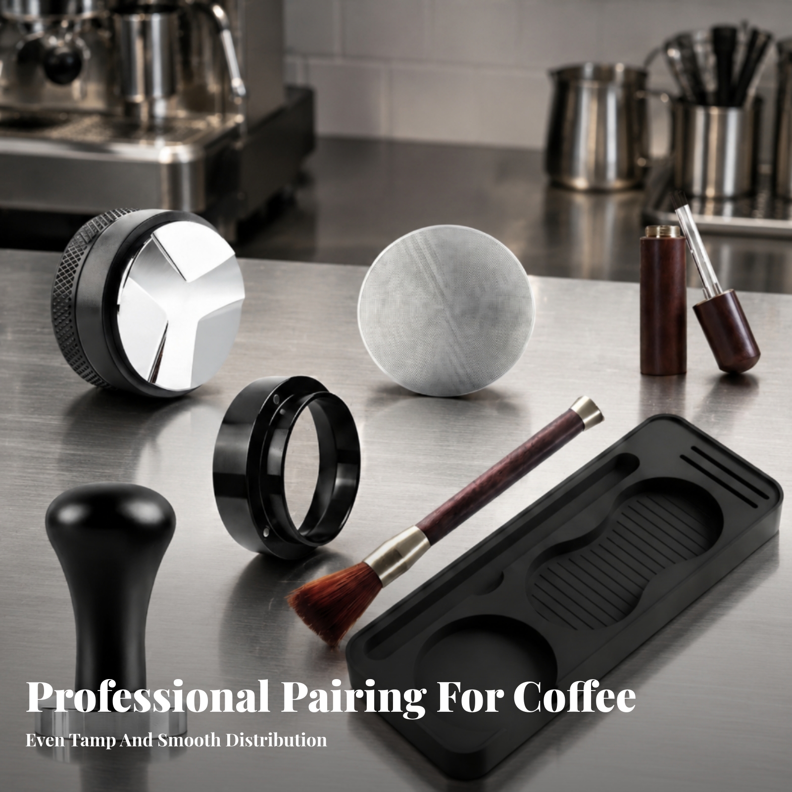 7 Pieces Portafilter Set Matte - Espresso Tamper Set のレビューと価格
