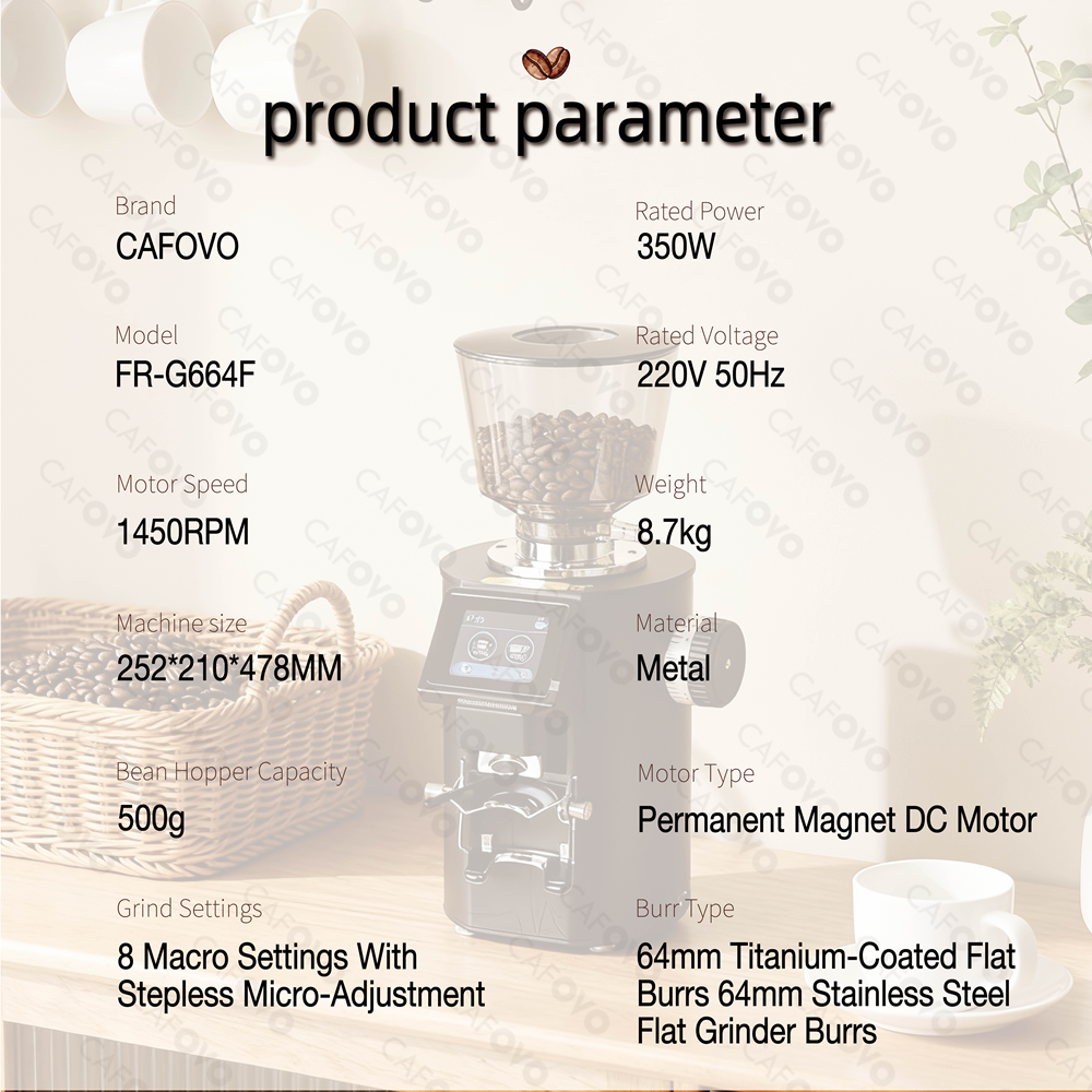 CAFOVO G664F Professional Weig - Coffee Grinder Burr Flat のレビューと価格