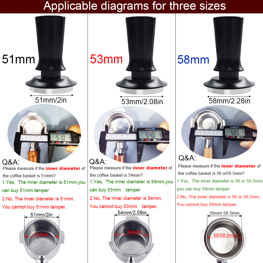 51/53/58mm Espresso Tamper, 5P - Espresso Tamper Set のレビューと価格